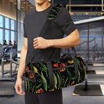 Embroidery Tulip Pattern Print Gym Bag