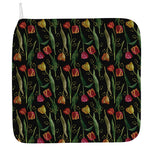 Embroidery Tulip Pattern Print Hand Towel