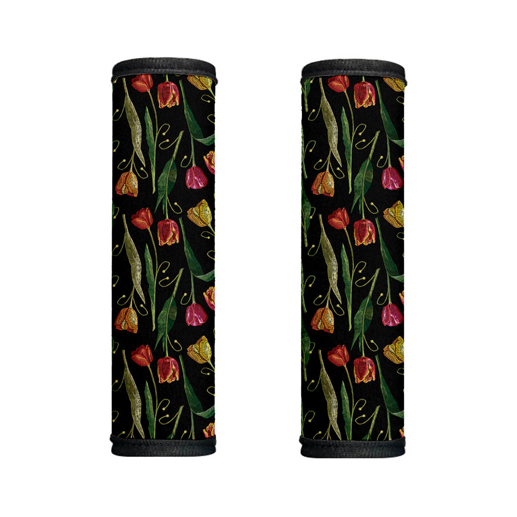 Embroidery Tulip Pattern Print Handle Covers