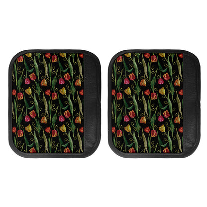 Embroidery Tulip Pattern Print Handle Covers