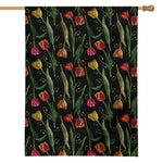 Embroidery Tulip Pattern Print House Flag