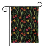 Embroidery Tulip Pattern Print House Flag