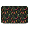 Embroidery Tulip Pattern Print Indoor Door Mat