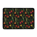 Embroidery Tulip Pattern Print Kitchen Mat
