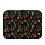 Embroidery Tulip Pattern Print Laptop Sleeve
