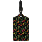 Embroidery Tulip Pattern Print Luggage Tag