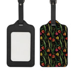Embroidery Tulip Pattern Print Luggage Tag