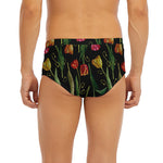 Embroidery Tulip Pattern Print Men's Briefs