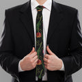 Embroidery Tulip Pattern Print Necktie