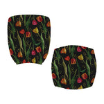 Embroidery Tulip Pattern Print Office Chair Cover