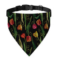 Embroidery Tulip Pattern Print Over The Collar Dog Bandana