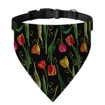 Embroidery Tulip Pattern Print Over The Collar Dog Bandana