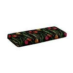 Embroidery Tulip Pattern Print Piano Keyboard Cover
