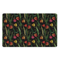 Embroidery Tulip Pattern Print Polyester Doormat
