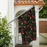 Embroidery Tulip Pattern Print Polyester Flag