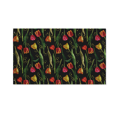 Embroidery Tulip Pattern Print Polyester Flag