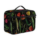 Embroidery Tulip Pattern Print Portable Lunch Bag
