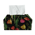 Embroidery Tulip Pattern Print Rectangle Tissue Box Cover