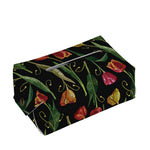 Embroidery Tulip Pattern Print Rectangle Tissue Box Cover