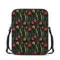 Embroidery Tulip Pattern Print Rectangular Crossbody Bag