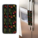 Embroidery Tulip Pattern Print Refrigerator Handle Covers