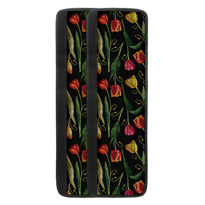 Embroidery Tulip Pattern Print Refrigerator Handle Covers