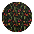 Embroidery Tulip Pattern Print Round Blanket