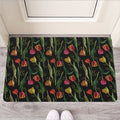 Embroidery Tulip Pattern Print Rubber Doormat