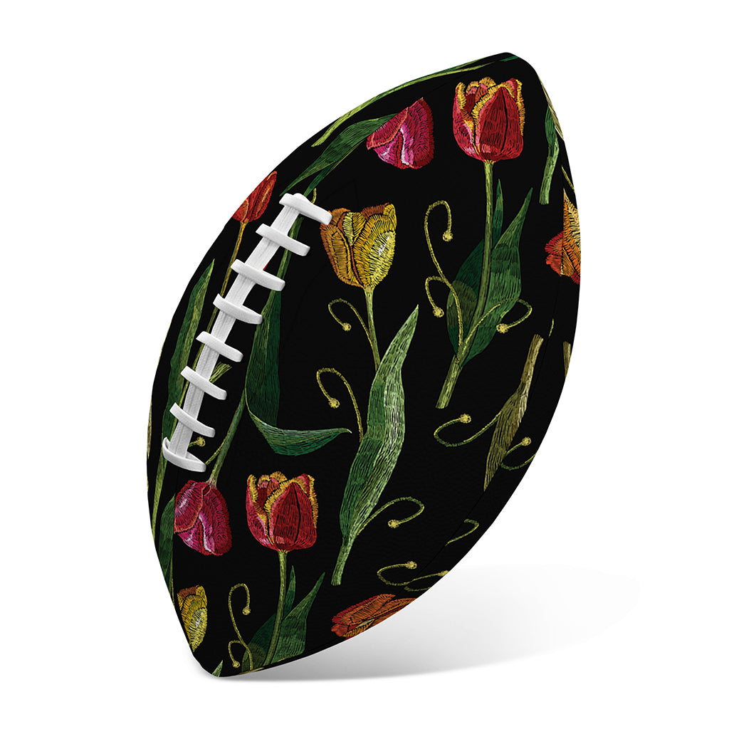 Embroidery Tulip Pattern Print Rugby Ball