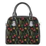 Embroidery Tulip Pattern Print Shoulder Handbag