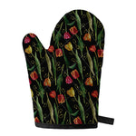 Embroidery Tulip Pattern Print Single Oven Mitt