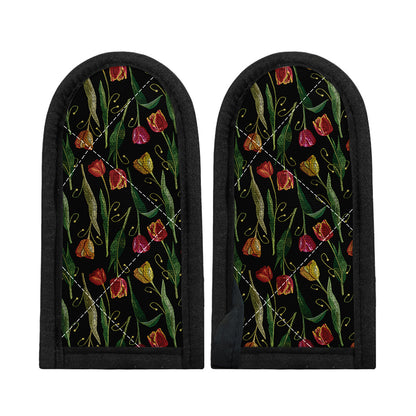 Embroidery Tulip Pattern Print Skillet Handle Cover