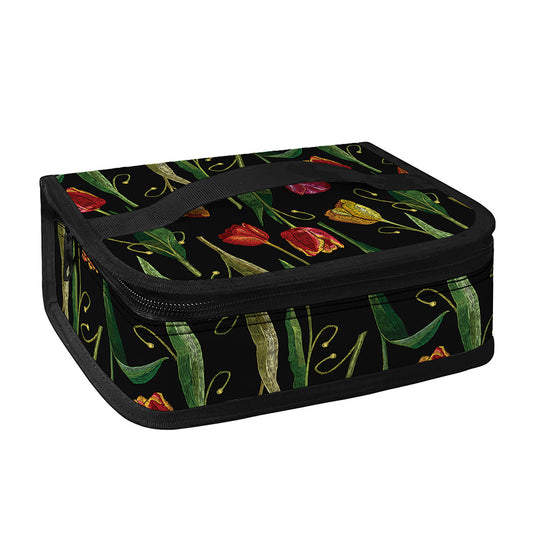 Embroidery Tulip Pattern Print Small Lunch Bag