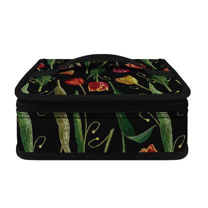 Embroidery Tulip Pattern Print Small Lunch Bag