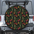 Embroidery Tulip Pattern Print Tire Cover