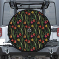 Embroidery Tulip Pattern Print Tire Cover With Camera Hole