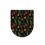 Embroidery Tulip Pattern Print Toilet Lid Cover