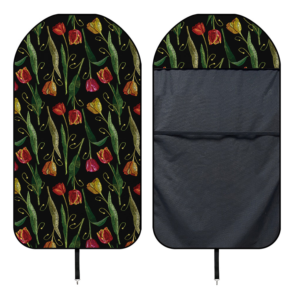 Embroidery Tulip Pattern Print Waterproof Car Seat Cover