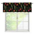 Embroidery Tulip Pattern Print Window Valance