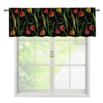 Embroidery Tulip Pattern Print Window Valance
