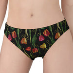 Embroidery Tulip Pattern Print Women's Panties