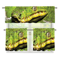 Emerald Tree Boa Snake Print 3 Piece Kitchen Curtains
