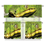 Emerald Tree Boa Snake Print 3 Piece Kitchen Curtains