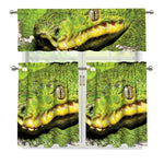 Emerald Tree Boa Snake Print 3 Piece Kitchen Curtains