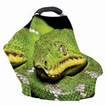 Emerald Tree Boa Snake Print Baby Seat Cover