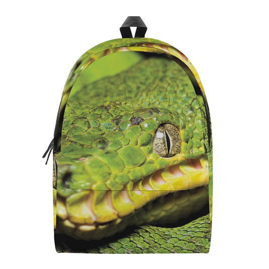 Emerald Tree Boa Snake Print Backpack