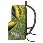 Emerald Tree Boa Snake Print Backpack