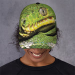 Emerald Tree Boa Snake Print Baseball Cap