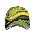 Emerald Tree Boa Snake Print Baseball Cap