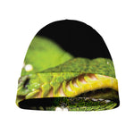 Emerald Tree Boa Snake Print Beanie
